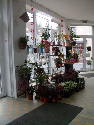 Intérieur du magasin Montjoffre fleurs à Ahun