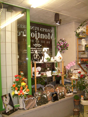 Intérieur du magasin Montjoffre fleurs à Aubusson